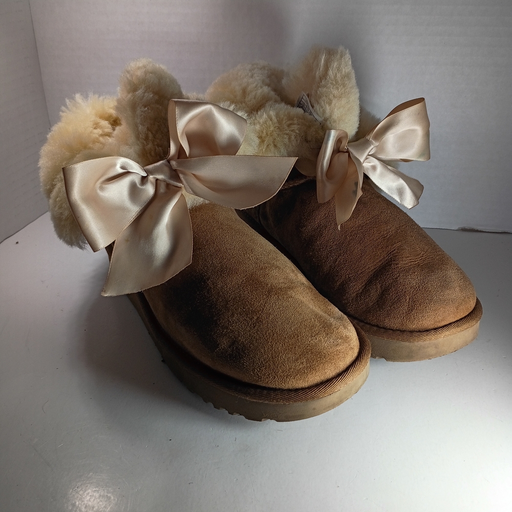 UGG Wool Mid Tall Boots for Women Brown Sz 6